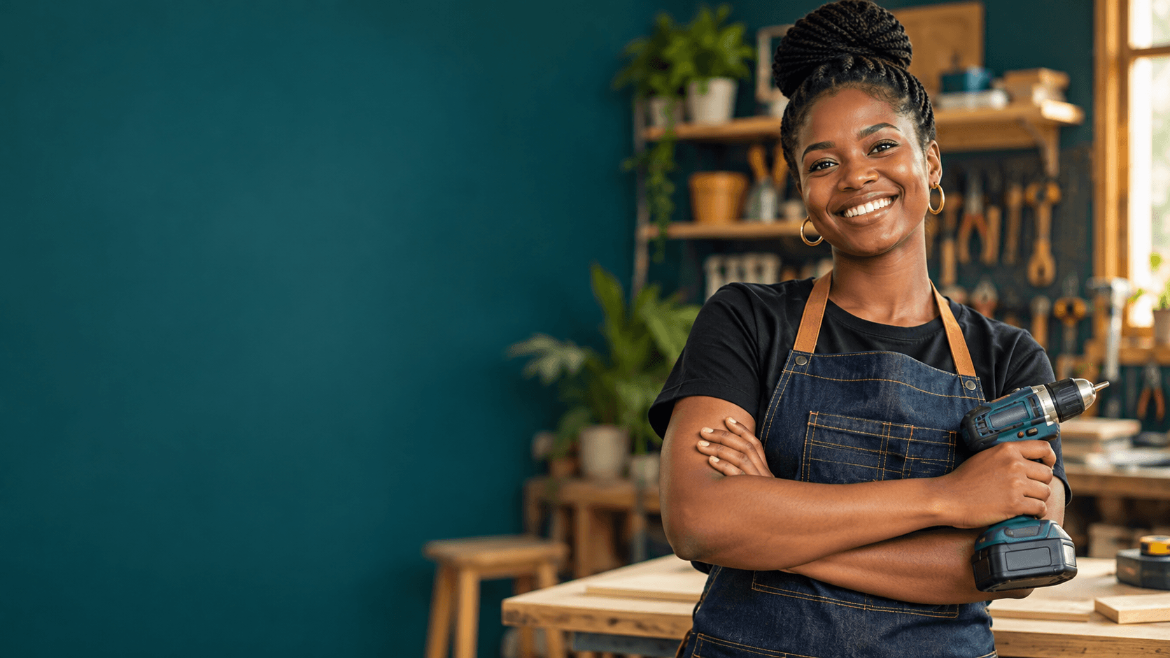 Une entrepreneure dans son atelier